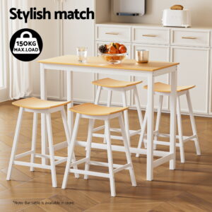 Artiss 4X Wooden Bar Stools | Oak Finish – Sumo Deals Artiss 4X Bar Stools Wooden Chairs Oak Product Image