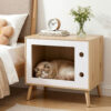 Artiss Cat Nest Bedside Table Solid Wood 60cm product image