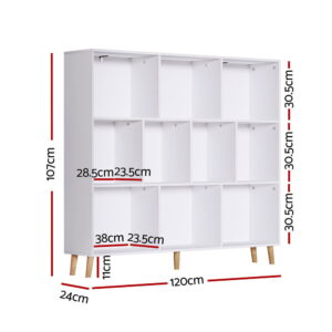 Artiss Bookshelf 3 Tiers 10 Cubes - Cora White Product Image