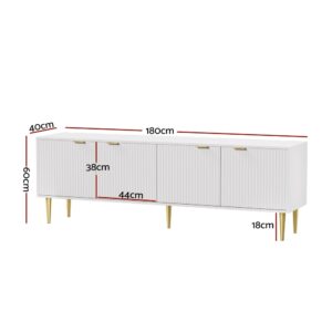 Artiss Tv Cabinet 180Cm White Entertainment Unit – Sumo Deals Artiss Tv Cabinet Entertainment Unit Stand Storage 180Cm White Product Image