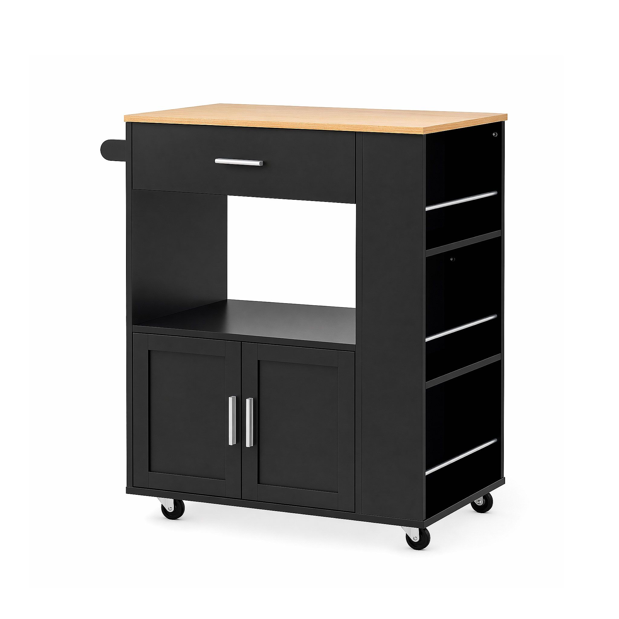 Artiss Kitchen Island Trolley With Storage &Amp; Towel Rack – Sumo Deals Artiss Kitchen Island Trolley Rolling Serving Cart Storage Cart Shelf Towel Rack Product Image