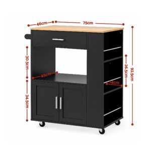 Artiss Kitchen Island Trolley With Storage &Amp; Towel Rack – Sumo Deals Artiss Kitchen Island Trolley Rolling Serving Cart Storage Cart Shelf Towel Rack Product Image