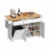 Artiss Kitchen Island Trolley With Storage &Amp; Power, White – Sumo Deals Artiss Kitchen Island Trolley Rolling Serving Cart Storage Drawer Cabinet 150Cm White Product Image