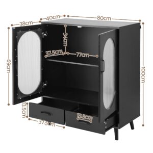 Artiss Buffet Sideboard Double Doors - Black Product Image