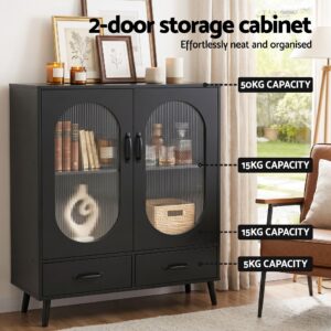 Artiss Buffet Sideboard Double Doors - Black Product Image
