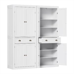 Artiss 2x Buffet Sideboard Cabinet 6-Tier Storage Pantry Cupboard Drawer White product image