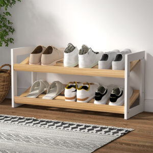 Artiss Shoe Rack 2 Tier 6 Pairs White Kara product image