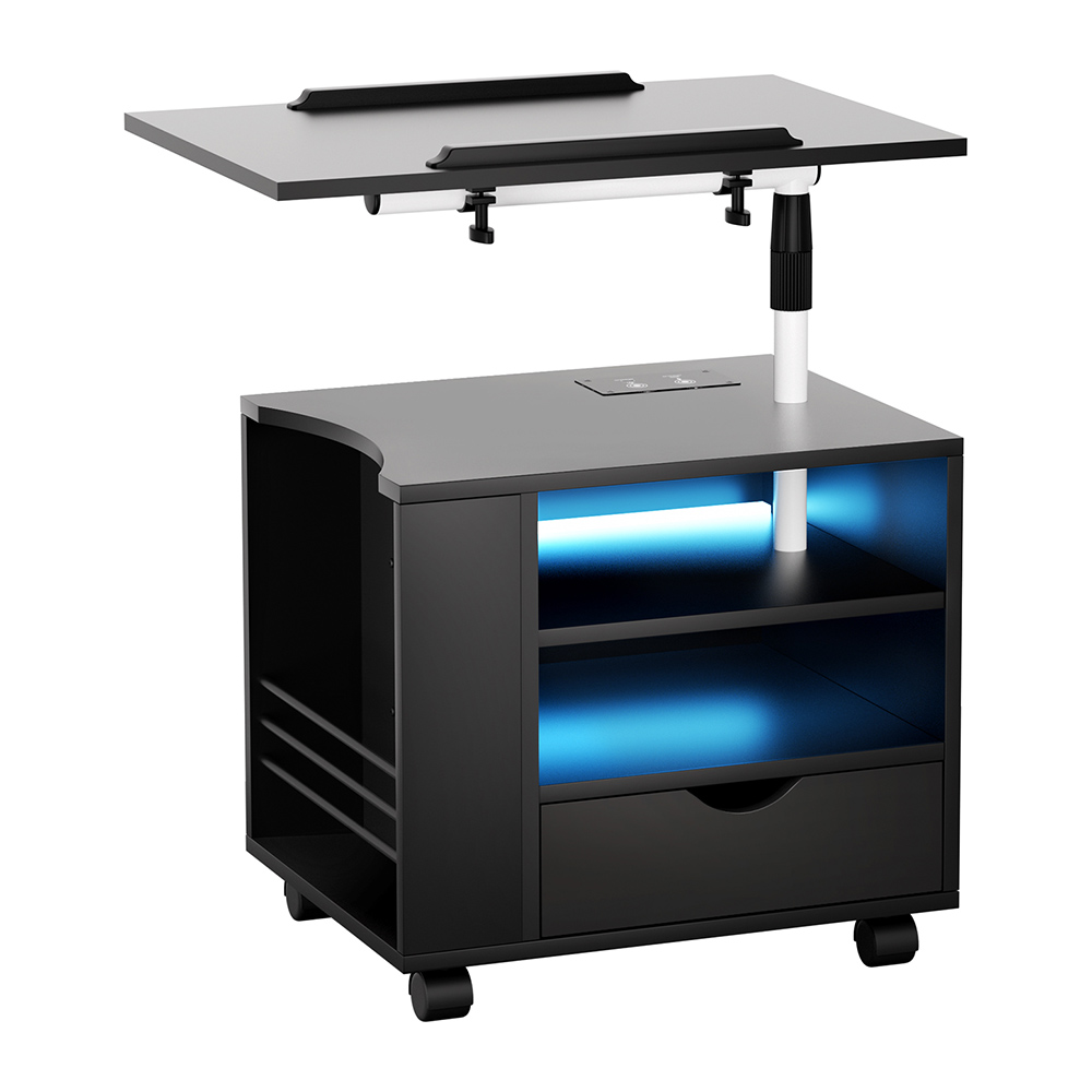 Artiss Smart Bedside Table With Usb &Amp; Led Light – Sumo Deals Artiss Bedside Table Usb Charging With Led Adjustable Laptop Tray - Tala Product Image