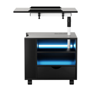 Artiss Smart Bedside Table With Usb &Amp; Led Light – Sumo Deals Artiss Bedside Table Usb Charging With Led Adjustable Laptop Tray - Tala Product Image