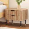Artiss Bedside Table 2 Drawers Paulownia Wood Pine product image