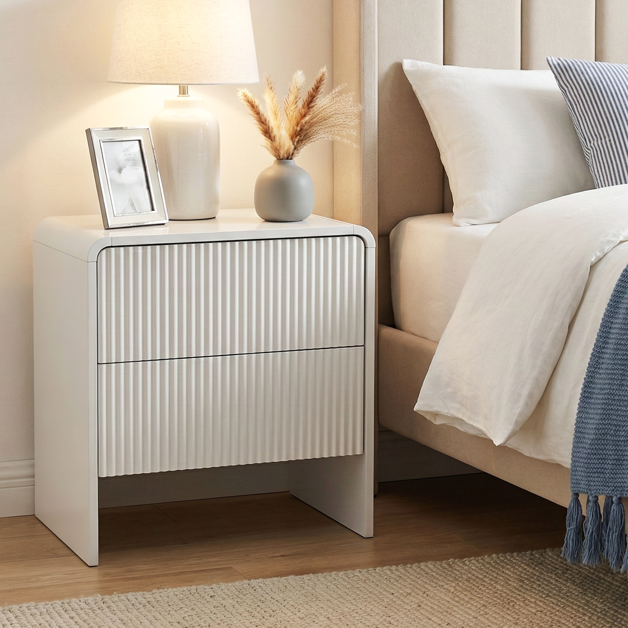 Artiss Bedside Table 2 Drawers - Beige – Sumo Deals Artiss Bedside Table 2 Drawers - Beige Product Image