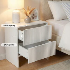 Artiss Bedside Table 2 Drawers - Beige – Sumo Deals Artiss Bedside Table 2 Drawers - Beige Product Image