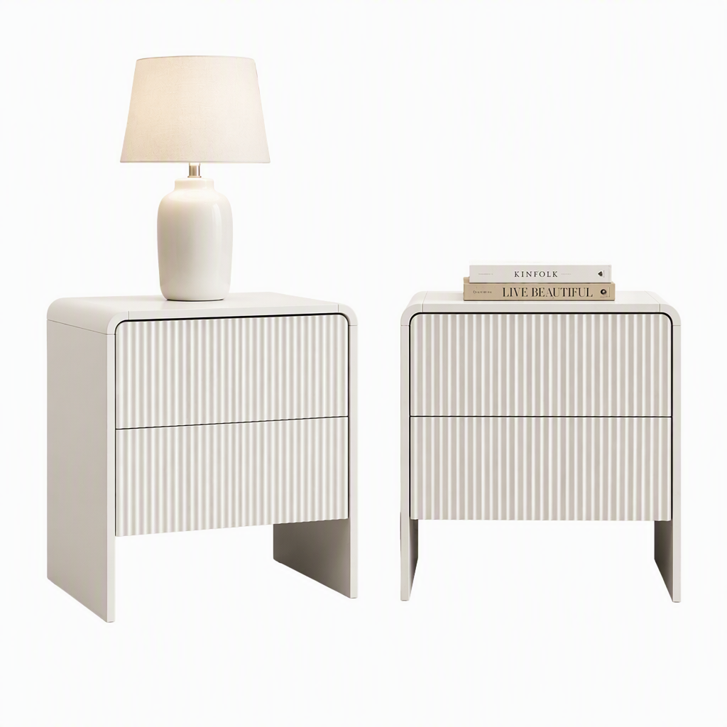 Artiss 2X Bedside Table With 2 Drawers - Beige – Sumo Deals Artiss 2X Bedside Table 2 Drawers - Beige Product Image