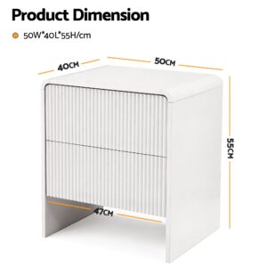 Artiss 2X Bedside Table With 2 Drawers - Beige – Sumo Deals Artiss 2X Bedside Table 2 Drawers - Beige Product Image