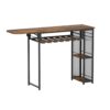 Artiss Industrial Bar Table With Wine Rack Built-In Cup Holder Extendable 140Cm Product Image