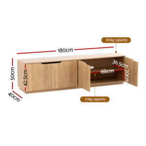 Artiss Tv Unit Entertainment Unit Storage Cabinet 180Cm Pine Product Image