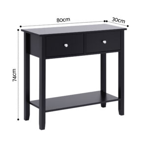 Artiss Console Table 80Cm | Black Hallway Entryway – Sumo Deals Artiss Console Table Hallway Sofa Entryway Entrance 2 Drawers 80Cm Black Product Image