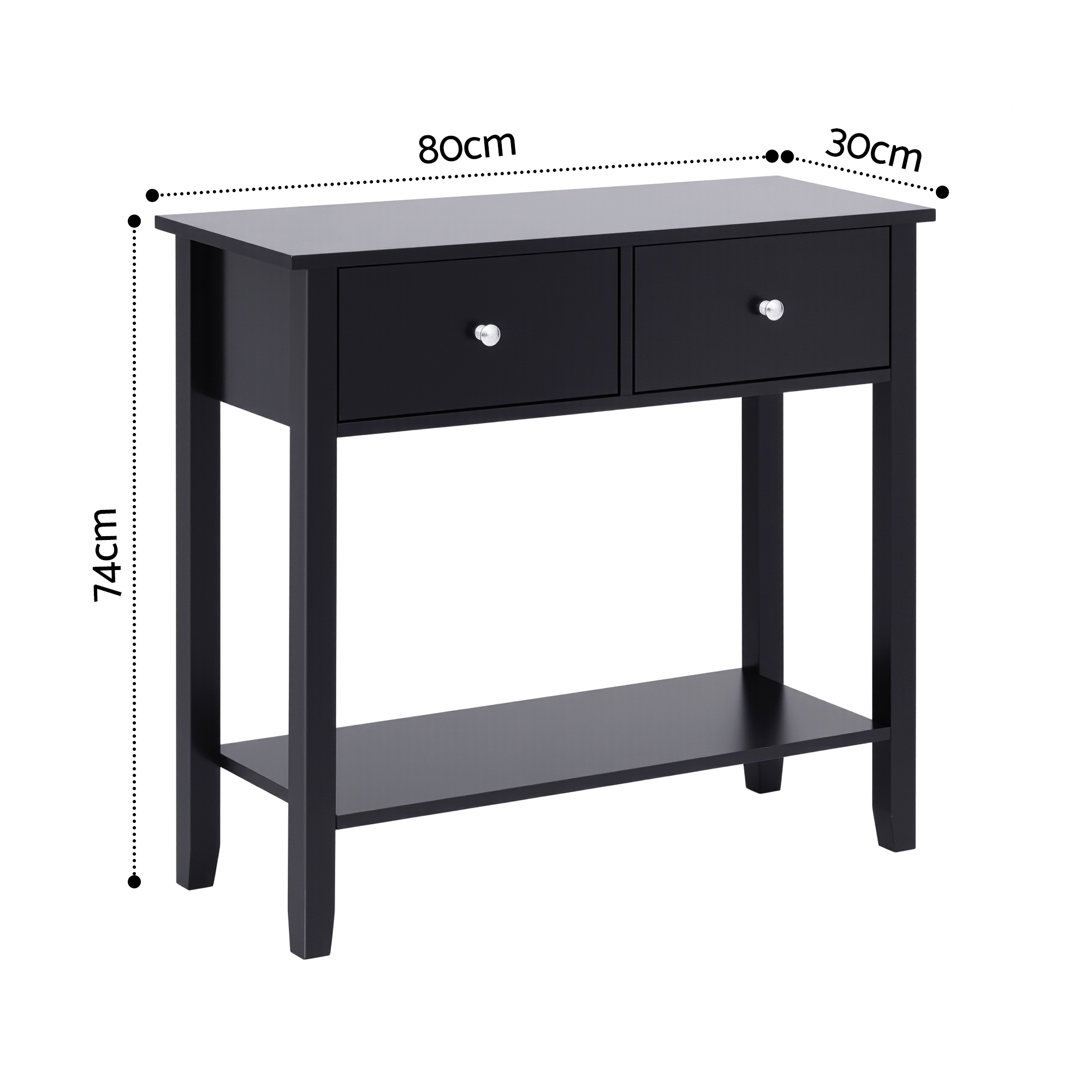 Artiss Console Table 80Cm | Black Hallway Entryway – Sumo Deals Artiss Console Table Hallway Sofa Entryway Entrance 2 Drawers 80Cm Black Product Image
