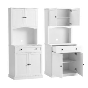 Artiss 2x Buffet Sideboard Hutch Pantry Cabinet Kitchen Storage BEINI White product image