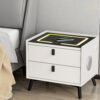 Artiss Smart Bedside Table 2 Drawers with Wireless Charging Ports LED White AIKA product image