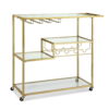 Artiss Bar Cart Drink Trolley Serving Cocktail Wine Rack Glass Holder 102cm Gold product image