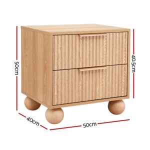 Artiss Rattan Bedside Table With 2 Drawers – Sumo Deals Artiss Rattan Bedside Table 2 Drawers Pine Product Image