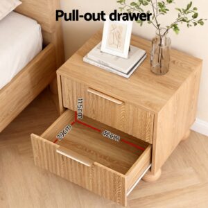 Artiss Rattan Bedside Table With 2 Drawers – Sumo Deals Artiss Rattan Bedside Table 2 Drawers Pine Product Image