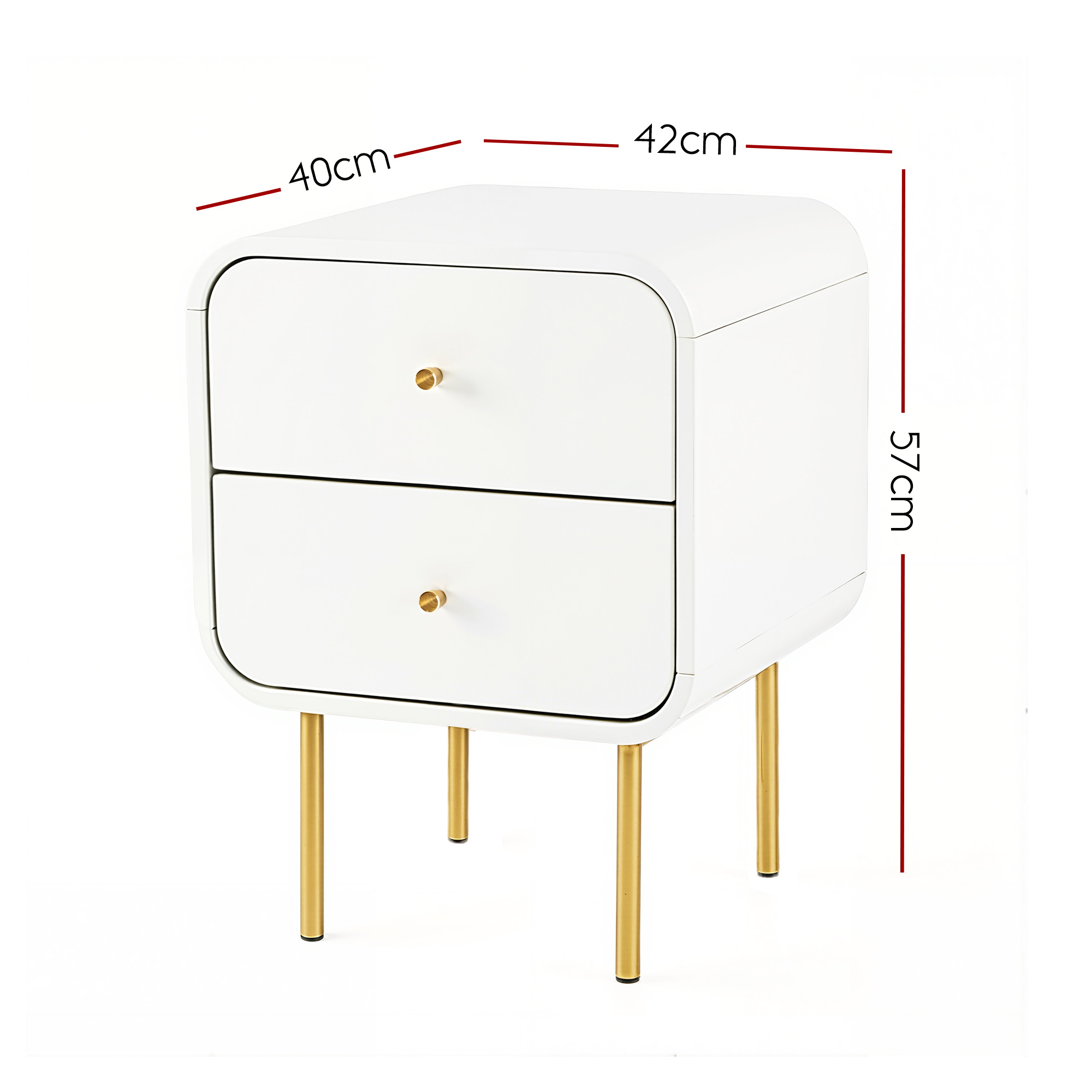 Artiss White Bedside Table With 2 Drawers – Sumo Deals Artiss Bedside Table 2 Drawers Side End Table Nightstand White Product Image