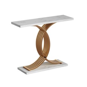 Artiss Console Table Marble Effect White&Gold product image