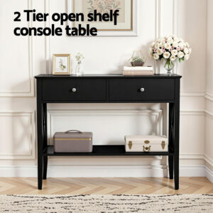 Artiss Console Table 2 Drawers 100Cm Black – Sumo Deals Artiss Console Table 2 Drawers 100Cm Black Product Image