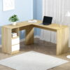 Artiss Computer Desk Drawer Cabinet L-Shape Oak 136CM product image