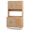 Artiss Buffet Sideboard Hutch Storage Cabinet Kitchen Cupboard Hooks Rattan Pine product image