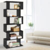 Artiss Riva Black 6-Tier S-Shape Bookshelf – Sumo Deals Artiss Bookshelf 6 Tiers - Riva Black Product Image