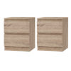 Artiss 2x Bedside Table 2 Drawers - PEPE Oak product image