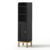 Artiss 2X Bathroom Storage Cabinet Floor Organizer Toilet Corner Adjustable Black product image