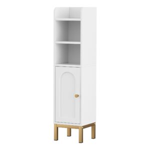 Artiss 2X Bathroom Storage Cabinet Floor Organizer Toilet Corner Adjustable Shelf with Door White product image