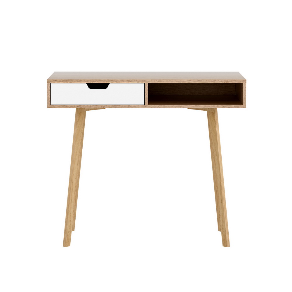 Artiss Computer Desk With Drawer &Amp; Shelf, Oak 90Cm – Sumo Deals Artiss Computer Desk Drawer Cabinet Shelf Oak 90Cm Product Image