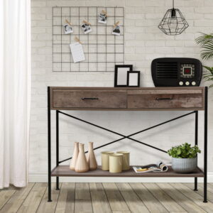 Artiss Console Table 2 Drawers Walnut Marconi product image
