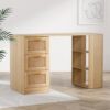 Artiss Rattan Computer Desk 120Cm With Drawers – Sumo Deals Artiss Computer Desk Drawer Shelf Home Office Study Table Rattan Oak 120Cm Product Image