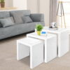 Artiss Nesting Coffee Table Set of 3 Glossy White product image