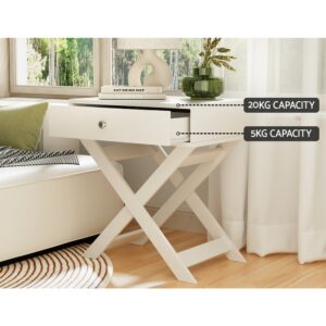 Artiss Bedside Table Drawers Side Table Storage Cabinet Nightstand White Qara Product Image