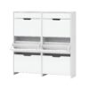 Artiss 2x Shoe Cabinet Organiser 3 Flip Drawer High Gloss White product image