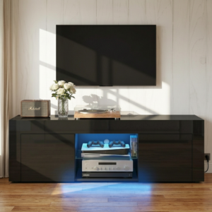 Artiss Entertainment Unit TV Cabinet LED 130cm Black Angus product image
