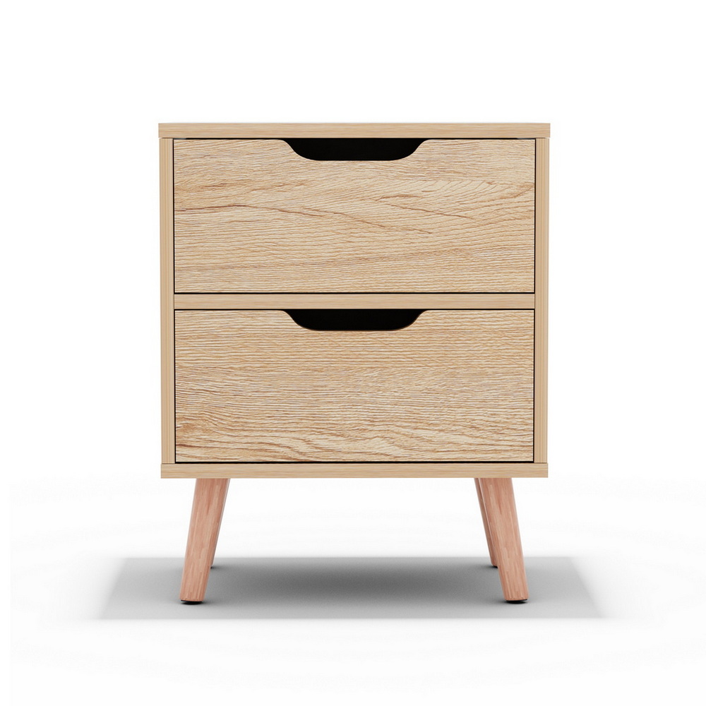 Artiss Boden Pine Bedside Table - 2 Drawers – Sumo Deals Artiss Bedside Table 2 Drawers Nightstand - Boden Pine Product Image