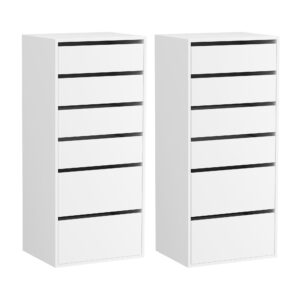 Artiss 2X Chest Of 6 Drawers Dresser Tallboy White – Sumo Deals Artiss 2X Chest Of 6 Drawers Dresser Tallboy White Product Image