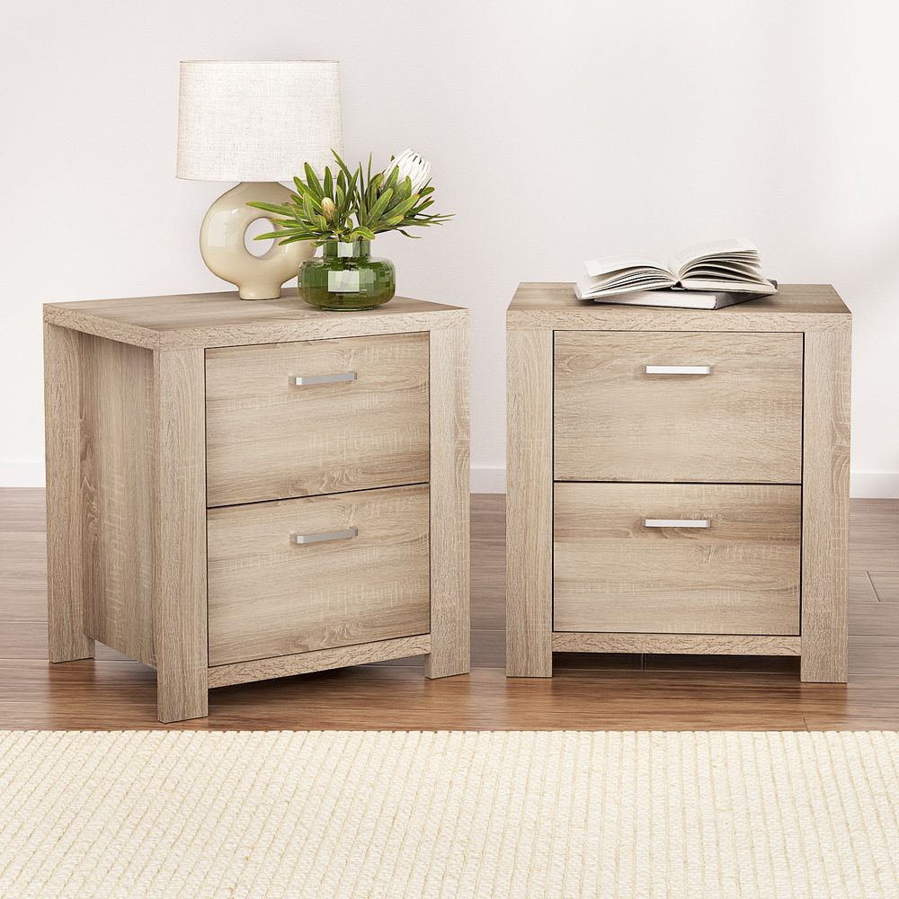 Artiss Maxi Pine Bedside Tables (Set Of 2) – Sumo Deals Artiss 2X Bedside Table 2 Drawers - Maxi Pine Product Image