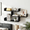 Artiss Floating Wall Shelf 3 Tier Black Product Image