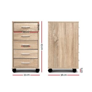 Artiss 5-Drawer Filing Cabinet Mobile Office Storage – Sumo Deals Artiss Filing Cabinet 5 Drawer Office Storage Organiser Product Image