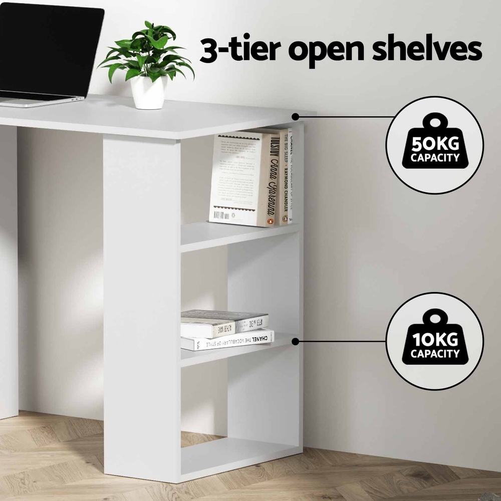 Artiss Computer Desk With Drawer &Amp; Shelf, White 120Cm – Sumo Deals Artiss Computer Desk Drawer Shelf Cabinet White 120Cm Product Image