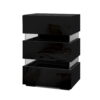 Artiss Bedside Table LED 3 Drawers - LUMI Black product image